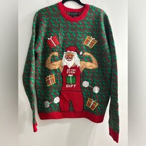 NWT blizzard bay do you even lift ugly Christmas sweater funny holiday